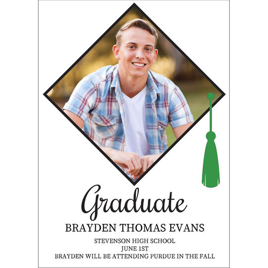 Grad Cap Photo Graduation Announcements